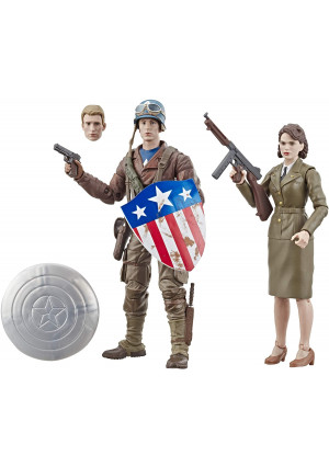 Marvel Legends Series Captain America: The First Avenger 6"-Scale Movie-Inspired Captain America and Peggy Carter Collectible Action Figure 2 Pack (Amazon Exclusive)