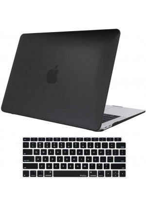 ProCase MacBook Air 13 Inch Case 2020 2019 2018 Release A2179 A1932, Hard Case Shell Cover for MacBook Air 13-inch Model A2179 A1932 with Keyboard Skin Cover Black