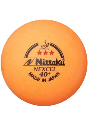 NITTAKU 12 Balls NEXCEL (Made in Japan), 40+ Orange 3 Stars Table Tennis Ball + Free Racket Protection Edge Tape