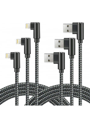 iPhone Charger Cable, Probably The World's Most Durable Cable, MFi Certified 3 Pack Compatible with iPhone Charger Xs/XS Max/XR/X/8/8 Plus/7 Plus/7/6 Plus/6/5S/5/iPad (Black Gray, 6FT)