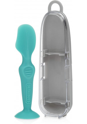 Dr. Talbot's Diaper Cream Soft Silicone Brush with Suction Base and Hygienic Case, Aqua, Blue, Mini Size