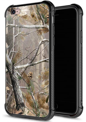 iPhone 6s Plus Case,9H Tempered Glass iPhone 6 Plus Cases for Men Boys,Cool Camouflage Tree Pattern Design Printing Shockproof Anti-Scratch Case for Apple iPhone 6/6s Plus 5.5 inch Camo Tree