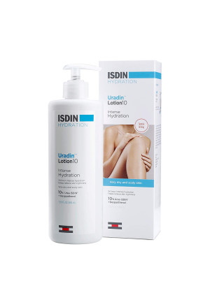 ISDIN Body Lotion Uradin10, 24 Hour Intense Hydration, 10% Urea, Fast Absorbing, Dermatologically Tested, 13.5 Fl Oz