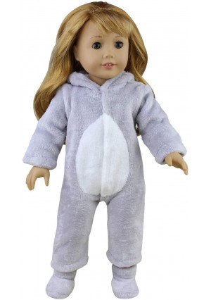 Ecore Fun Lot of 2 Item 16-18 Inch Doll Clothes Jumpsuit Pajamas for American 18 Inch Girl Doll, Generation Doll - 1 Pc Sleepwear + 1 Pair Slippers
