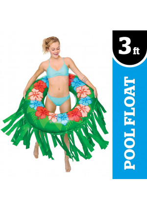 BigMouth Inc. Giant Hula Skirt Pool Float  Gigantic 3 Foot Pool Float, Funny Inflatable Vinyl Summer Pool or Beach Toy, Makes a Great Gift Idea, Patch Kit Included - Holds up to 200 lbs