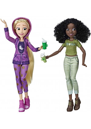 Disney Princess Ralph Breaks The Internet Movie Dolls, Rapunzel and Tiana Dolls with Comfy Clothes and Accessories