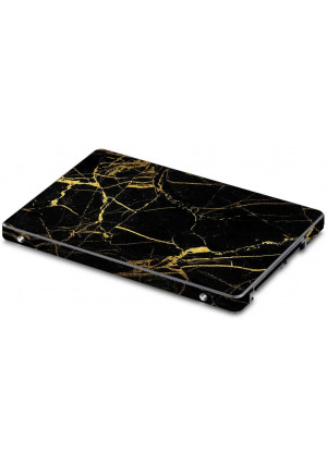 MightySkins Skin Compatible with Samsung 850/860 Evo 2.5" SSD - Black Gold Marble | Protective, Durable, and Unique Vinyl wrap Cover | Easy to Apply, Remove, and Change Styles | Made in The USA