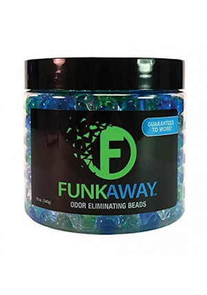 FunkAway Odor Eliminating Beads, 12 oz | Supercharged Odor Absorbing Beads for the House, Car, or Gym | Eliminate Smoke, Pet, and Bathroom Odors | Long Lasting