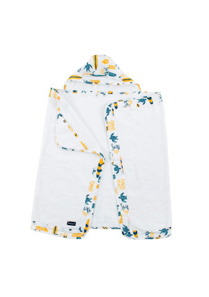 Bebe au Lait Soft Terry Cloth and Muslin Hooded Toddler Towel - Surf