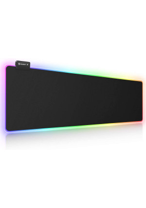 RGB Gaming Mouse Pad, UtechSmart Large Extended Soft Led Mouse Pad with 14 Lighting Modes 2 Brightness Levels, Computer Keyboard Mousepads Mat 800 x 300mm / 31.511.8 inches