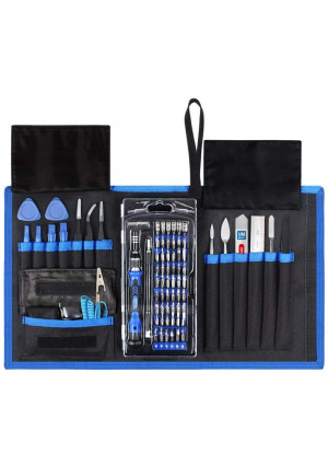 MMOBIEL Professional Screwdriver Repair Tool Kit 80 in 1 with 56 Bits Compatible with Electronic Devices in Folding Bag