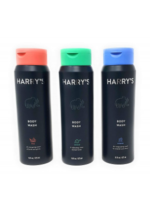 Harry's Body Wash Collection Shiso, Stone and Fig Scent 3-Bottles 16 Oz ea.