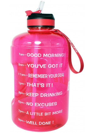 BuildLife Gallon Motivational Water Bottle Wide Mouth with Straw and Time Marked to Drink More Daily,BPA Free Reusable Gym Sports Outdoor Large(128OZ/73OZ/43OZ) Capacity
