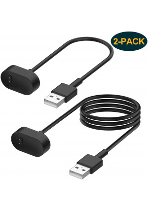 [2 Pack] Charger Cable for Fitbit Inspire HR/Fitbit Inspire /Fitbit Ace 2 Smartwatch, Replacement USB Charging Cord Accessories for Fitbit Inspire and Inspire HR (3.3 ft/0.5ft)