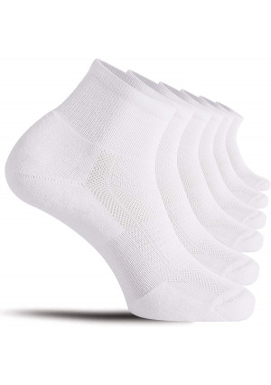 CelerSport Running Ankle Socks for Men Women(6 Pairs)- Sport Athletic Socks with Cushion, Seamless Toe