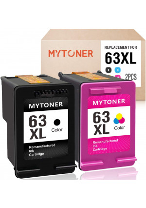 MYTONER Remanufactured Ink Cartridge for HP 63XL 63 XL 63 Ink for Officejet 5255 5258 3830 4650 3833 4655 Envy 4520 4512 4516 Deskjet 1112 2130 2131 3630 3633 3634 Printer (Black, Tri-Color)