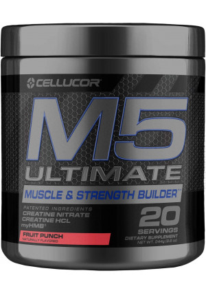 Cellucor M5 Ultimate Post Workout Powder Fruit Punch | Muscle and Strength Building Supplement | Creatine Monohydrate + Creatine Nitrate + Creatine HCL + HMB | 20 Servings