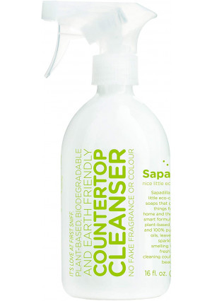 Sapadilla Rosemary + Peppermint Biodegradeable Countertop Cleanser Spray, 16 Ounce