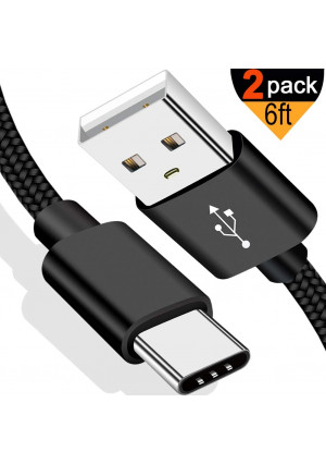 VOTY USB C Charger Cable 2-Pack 6FT for Moto Z4 G6Not for G6 Play,G7(Power,Play,Plus),G6 Plus/Z2 Force/Z2 Play/X4/Moto Z/Z Droid/Z Force 6 Feet USB Type C to A Charge Charging Cord Nylon Braided