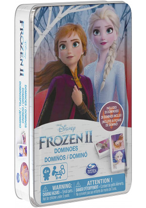 Spin Master Games Disney Frozen 2 Dominoes Game Set in Storage Tin, for Families and Kids Ages 4 and Up