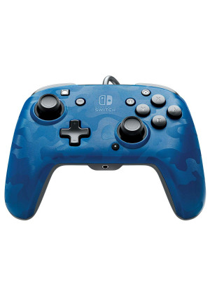 PDP 500-134-NA-CM02 Nintendo Switch Faceoff Deluxe+ Audio Wired Controller - Blue Camo