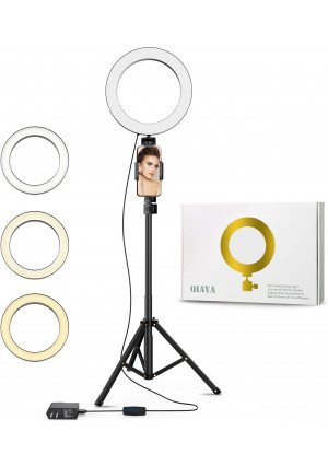 Selfie Ring Light with Tripod Stand and Phone Holder Circle LED Lights for Photo Photography Vlogging Video Make Up Live Steaming