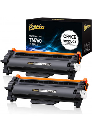 Kogain Compatible Toner Cartridge Replacement for Brother TN760 TN-760 TN730 High Yield 2 Pack,Work with Brother HL-L2350DW HL-L2370DWXL MFCL2710DW DCP-L2550DW HL-L2395DW MFC-L2750DW Printer