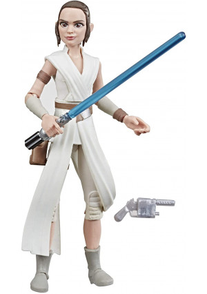 Star Wars Galaxy of Adventures The Rise of Skywalker Rey 5"-Scale Action Figure Toy with Fun Lightsaber Action Move