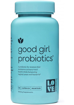 Love Wellness Good Girl Probiotics  Vaginal Probiotic  30 Day Supply  Supports Vaginal and Urinary Health  Yeast Infection and Bacterial Vaginosis Probiotic  Safe and Effective Daily Supplement