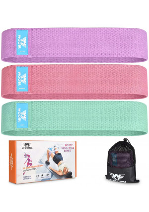 WOOSL Resistance Bands Loop Exercise Booty Bands - Non-Slip Design for Glute and Hip Exercise, 3 Resistance Levels Workout Bands for Yoga,Fitness and Pilates