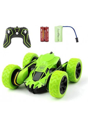 RC Car Remote Control Stunt Car, Monster Truck Flipping Vehicle 360 Degree Flip Overs Double Sided Rotating Tumbling 2.4GHz High Speed Remote Control Racing Car Toys for Kids (Green)