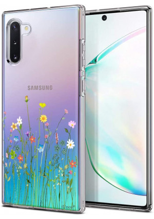 Unov Galaxy Note 10 Case Clear with Design Soft TPU Shock Absorption Slim Embossed Floral Pattern Protective Back Cover for Galaxy Note 10 6.3inch (Flower Bouquet)