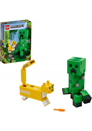 LEGO Minecraft Creeper BigFig and Ocelot Characters 21156 Buildable Toy Minecraft Figure Gift Set for Play and Decoration, New 2020 (184 Pieces)