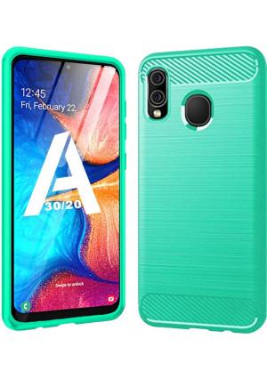 HNHYGETE Galaxy A30/ A20 Case, Soft TPU Slim Shockproof Anti-Fingerprint Full Protective Phone Cases for Galaxy A30 Case,Galaxy A20 Case(2019) 6.4" (Green)