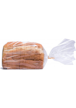 Wowfit Bread Poly Bags(PP Material)  Pack of 100 Entirely Transparent Clear Bakery Bags  Bread Loaf Packing Bags with 100 Gold Twist Ties  8x4x18-Inch Grocery Bread Bags