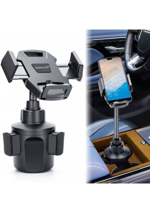 Car Cup Holder Phone MountAdjustable Automobile Cup Holder Smart Phone Cradle Car Mount with a Flexible Long Neck Compatible for Cell Phones iPhone Xs Max/X/8/7 Plus/Galaxy and All Smartphones
