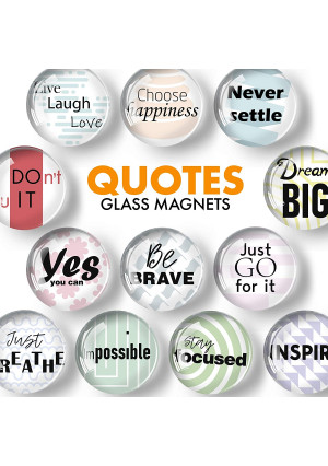 Glass Inspirational Magnets for Fridge - Funny Refrigerator Magnets - Decorative Magnets for Whiteboard - Locker Magnets for Boys and Girls - Cute Fridge Magnets for Classroom and Office