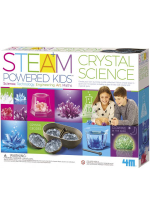 4M Deluxe Crystal Growing Combo Steam Science Kit - DIY Geology, Chemistry, Art, STEM Toys Gift for Kids and Teens, Boys and Girls