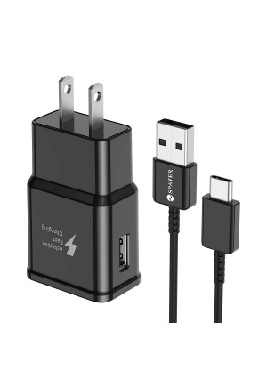 Spater Adaptive Fast Charging Wall Charger Kit Set with USB-C Cable, Compatible with Samsung Galaxy S10/ S8/ S9 + Note8/ Note9