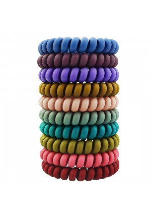 10 Pcs Spiral Hair Ties, Coil Hair Ties, Phone Cord Hair Ties, Hair Coils Phone Cord Hair Rings Ponytail Holder Coil for Any Kinds of Hair