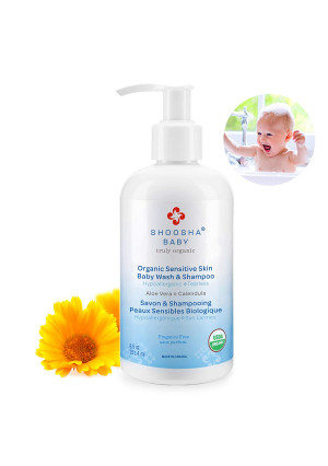 Baby Shampoo and Body Wash Fragrance Free, for Sensitive Skin, Kids Shampoo and Body Wash Tear Free, Hypoallergenic Body Wash, Liquid Hand Soap for the Whole Family, 8.5 oz - Shoosha