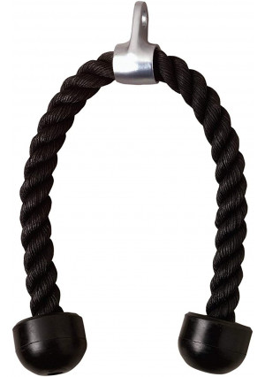 Emoly Universal Tricep Rope Pull Down - 28 Inch Heavy Duty Nylon Rope, Easy to Grip and Non Slip Cable Attachment, Ideal for Professional Gyms TooBlack
