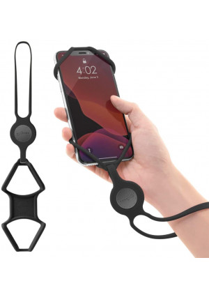 Universal Phone Wrist Strap, Cell Phone Lanyard Holder Silicone Hand Strap Smartphone Case for iPhone 11 Pro Max XS XR X 8 7 6S Plus Samsung Galaxy S10 S9 S8 Note 10 9 Pixel 3 XL,Strap Phone Tie-Black