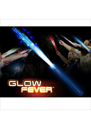 Glow Fever Light Up Fiber Optic Stick Glow Wand LED Magic Wand for Birthday Wedding Bachelorette Bridal Shower Gatsby Glow Party Supplies, 12pcs(Royal Blue)