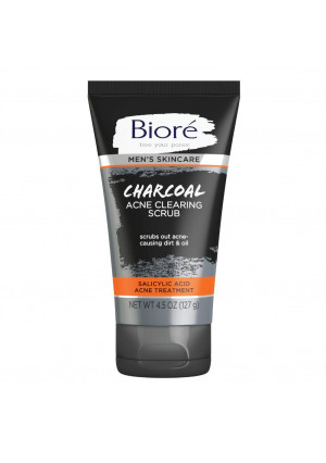 Bior Men's Charcoal Acne Clearing Scrub with Salicylic Acid 4.5 oz
