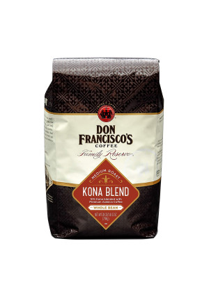 Don Francisco's Kona Blend, Medium Roast, Whole Bean, 100% Arabica Coffee (28-Ounce Bag)