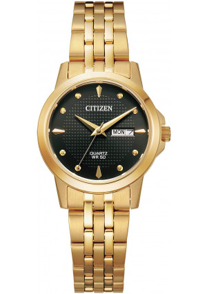 Citizen Women's Quartz Stainless Steel Strap, Gold, 14 Casual Watch (Model: EQ0603-59F)