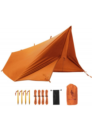 FREE SOLDIER Waterproof Portable Tarp Multifunctional Outdoor Camping Traveling Awning Backpacking Tarp Shelter Rain Tarp