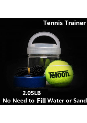 Teloon Portable Tennis Trainer 2.05LB Weight Heavy Iron Base Tennis Training Tool Exercise Tenis Ball Sports Self-Study Rebound Ball Baseboard Sparring Device