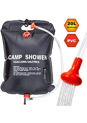 VIGLT Camping Shower Bag 5 gallons / 20L Portable Shower Bag for Outdoor Traveling Hiking Summer Shower